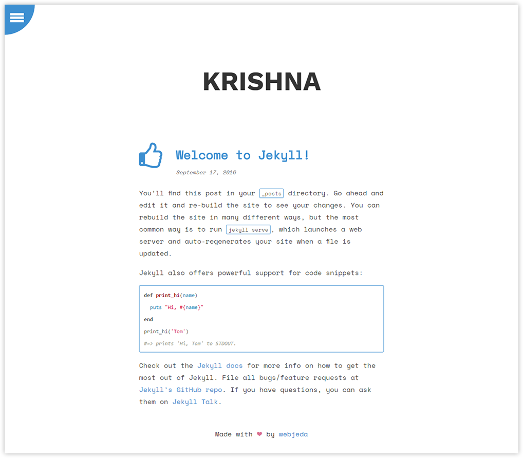 webjeda krishna jekyll theme